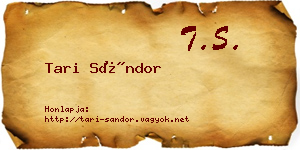Tari Sándor névjegykártya