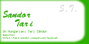 sandor tari business card