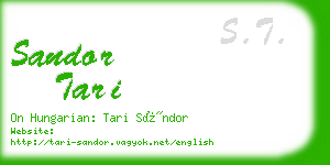 sandor tari business card